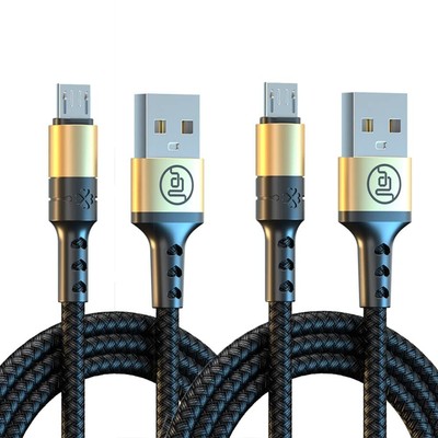 For Controller, Smartphones, Tablets-2Pc Micro USB 5M(16 Ft)Nylon Charging Cable