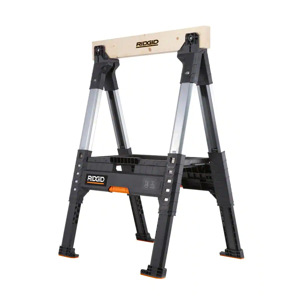 RIDGID #230710 32 in. Polypropylene Folding Sawhorse with Ad
