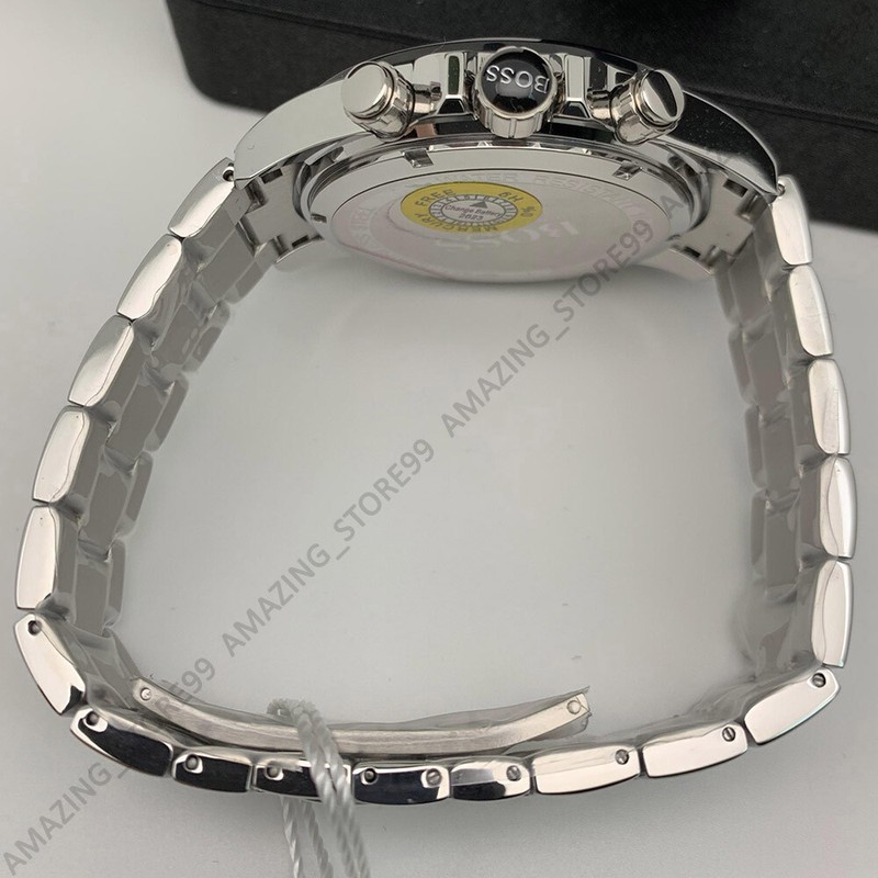 HUGO BOSS NEU HUGO BOSS 1512964 HERRENUHR IKON CHRONOGRAPH SILBER EDELSTAHL ANALOG 45MM