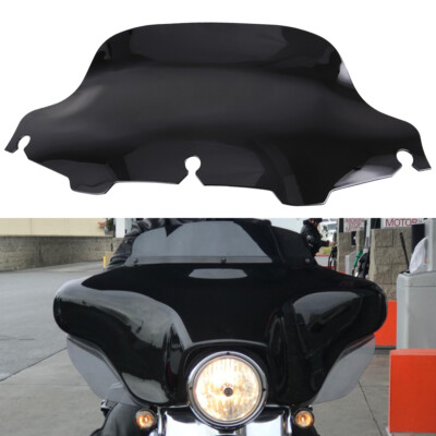 Black 8'' Wave Windshield Windscreen for Harley FLHT FLHTC FLHX Touring 1996-2013