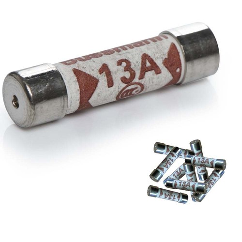 UKDJ 13a Fuse * Pack of 10 fuses * For Plug Top Household Mains 13amp