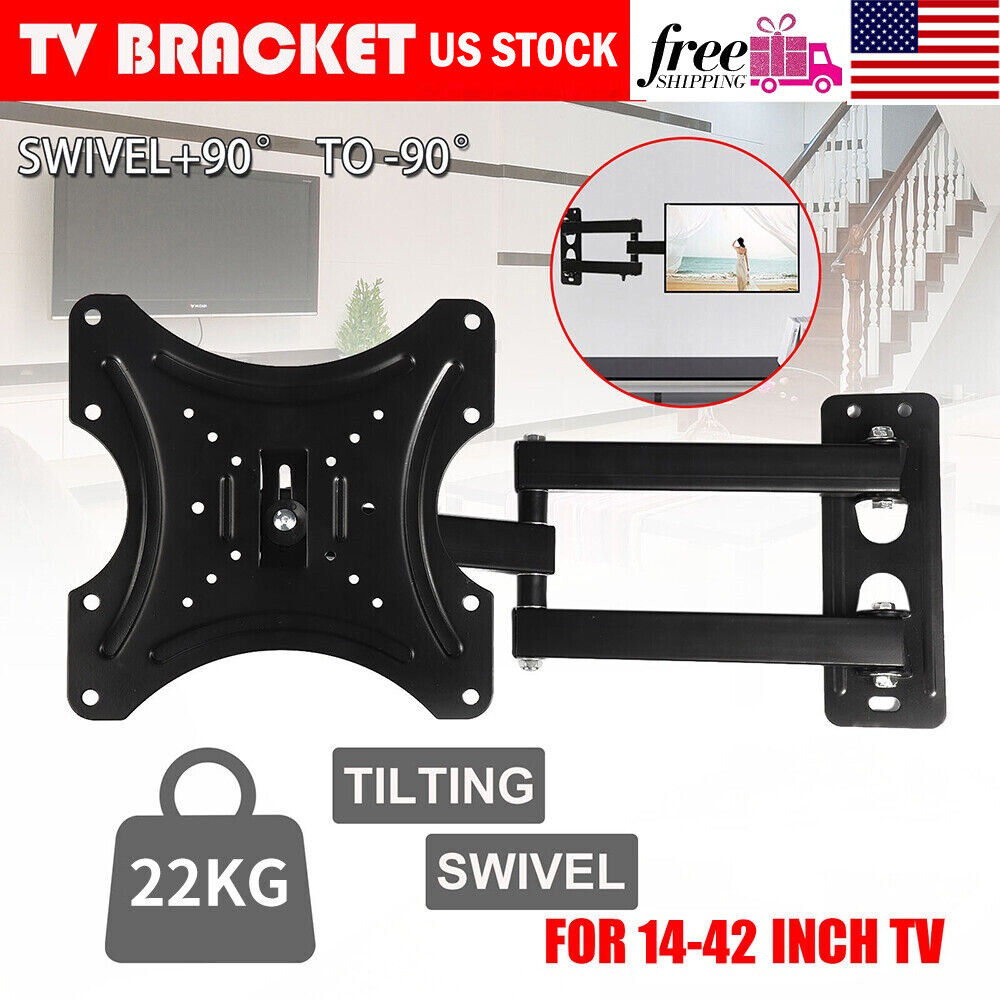 FULL MOTION LCD LED TV WALL MOUNT BRACKET SWIVEL TILT 12 17 