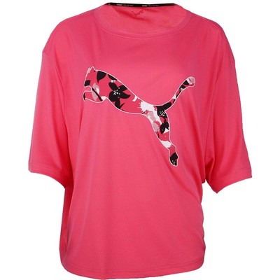 

Футболка Puma Performance Aop с круглым вырезом и короткими рукавами плюс женская, размер , повседневная, Розовый