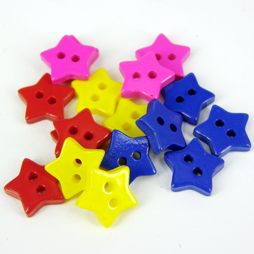 STAR BUTTONS 2 HOLE STYLE RED PINK YELLOW CRAFT CARDS SEWING B115 eBay