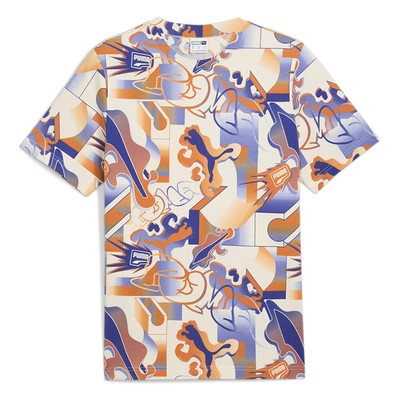 Мужская футболка с коротким рукавом и круглым вырезом Love Graphic от бренда Puma Classics, разноцветная, белая
