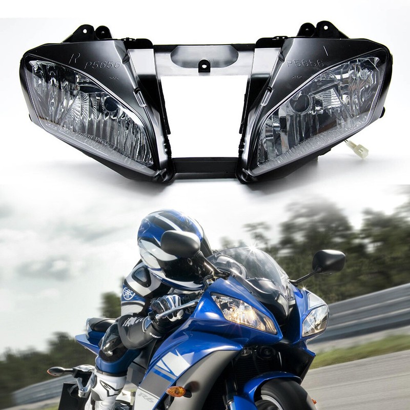 OUMURS Front Headlight Assembly – Fits 2006-2007 Yamaha YZF R6, Clear Lens