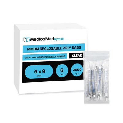 Clear Reclosable Zipper Bags 6 Mil 6 Inch x 9 Inch Self Seal Polybag 2000 Pcs