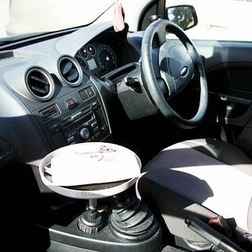 Zone Tech Car Vehicle Swivel Round Table Cup Holder Tray Organizer Holder Bin