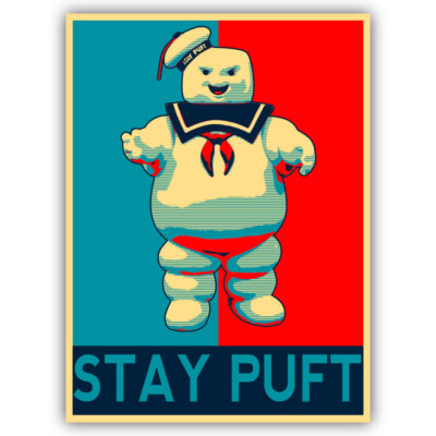 Ghostbusters Stay Puft Marshmellow Man Poster Shaped Vinyl Decal Sticker