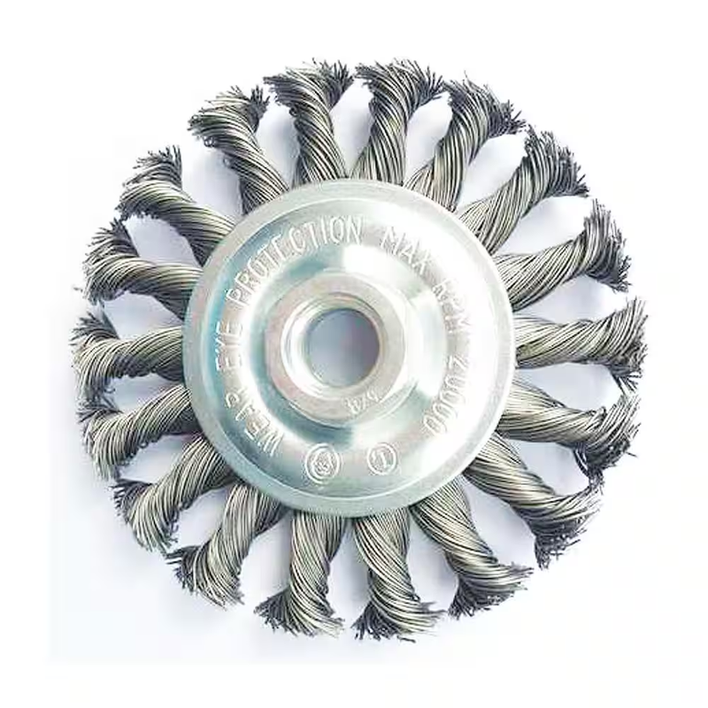 Wire Wheel Brush Stainless Steel 6" Twisted Knot Heavy Duty Cleaning Polishing