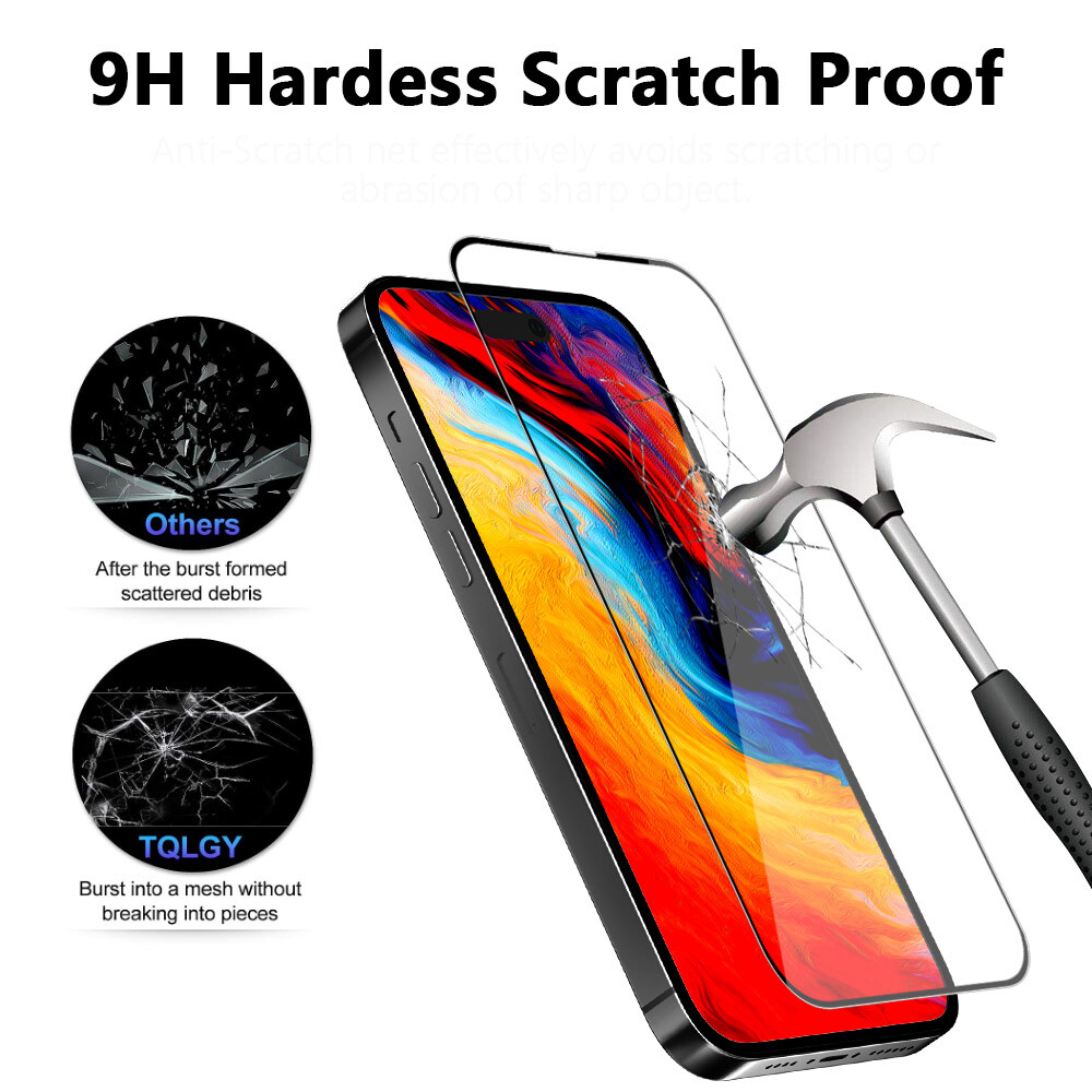 2X For iPhone 16 Pro Max 15 14 13 12 11 16 Plus Tempered Glass Screen Protector