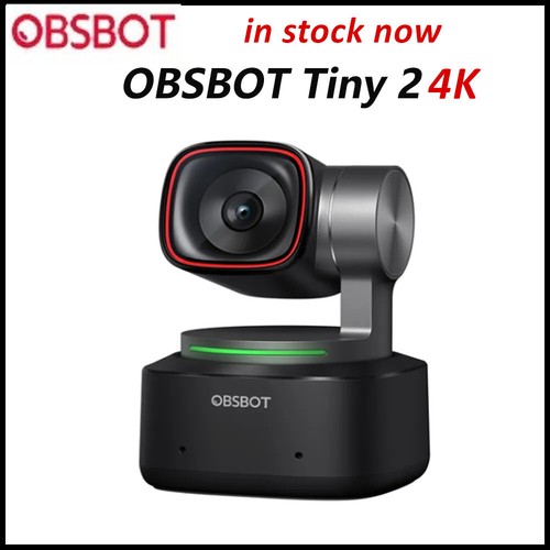 OBSBOT Tiny 2 4K HD Webcam Auto Focus Voice Control PTZ AI
