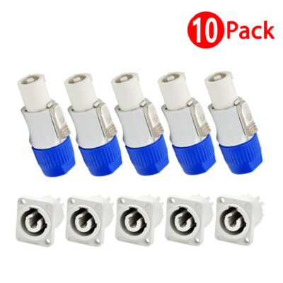 10Pcs 3 Pin AC PowerCon Connectors Plug & Play Speaker Power Adapter For Neutrik