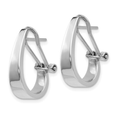 Pre-owned Superdealsforeverything Real 14kt White Gold Polished Hoop Earrings