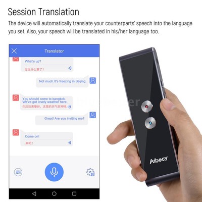 Portable Instant Voice Photo 2-Way Translator BT 40 Languages Translation I6I4