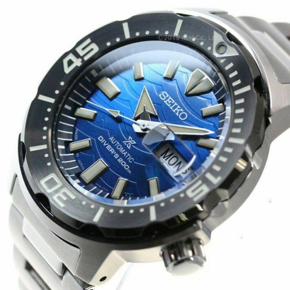 Pre-owned Seiko Prospex "save The Ocean" Monster Diver's 200m Automatic Srpe09k1