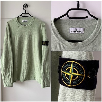 AUTH! Stone Island crew neck light mint sweater jumper L - XL pullover