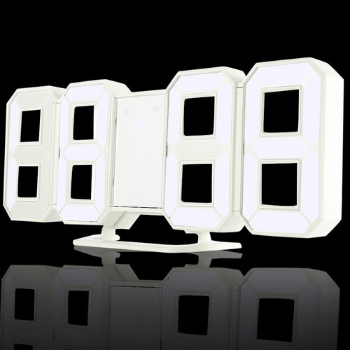 Famirosa Creative 3D LED Alarm Clock 3-Level Brightness Dimmable 12/ 24h Display