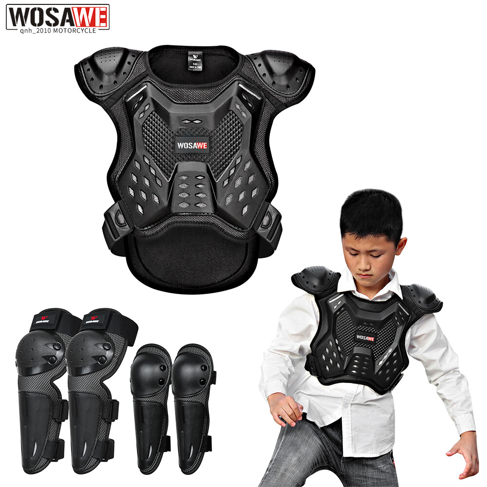 WOSAWE Kids Dirt Bike Body Armor Vest/Jacket Protector Set K