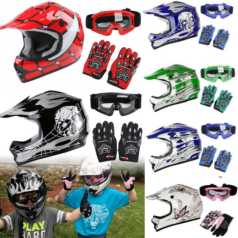 DOT Youth Kids Helmet Dirt Bike ATV Motocross Motor Full Fac