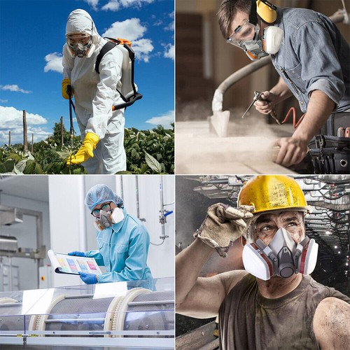 6200 Half Face 16 IN 1 Gas Mask Chemical Vapor Paint Spray Respirator + Filter