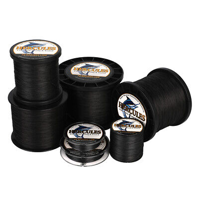 HERCULES 12 Strands Black Extreme 10-300 lb Test PE Hollow Braided