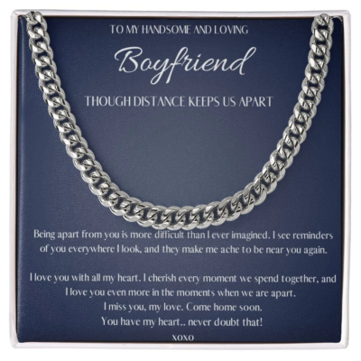 Boyfriend Long Distance Gift, Boyfriend Necklace Personalized, Boyfriend Necklac