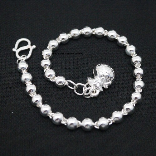 Pure S999 Fine Silver 999 Chain Lucky 5mm Bag Beads Link
