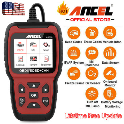 ANCEL AS500 OBD2 Scanner Code Reader Car Diagnostic Scan Tool Check Engine Fault