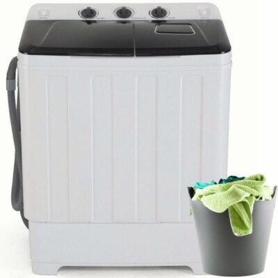 2in1 Washing Machine 30lbs Twin Tub Washer & Dryer combo Compact Semi-Automatic