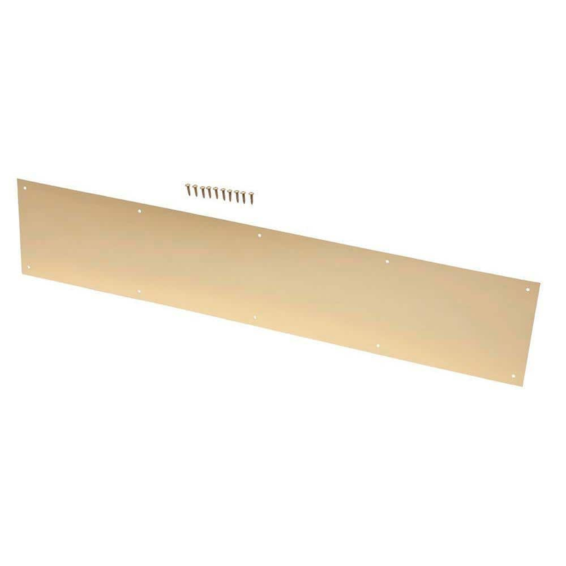8 x 34 in. Bright Brass Kick Plate Commercial Door Screws Aluminum Kit Hardware