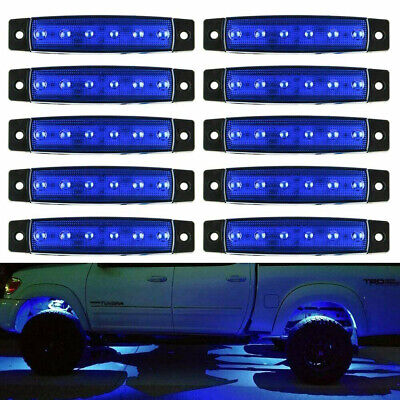 10 Pods Blue LED Rock Lights For Jeep Offroad Truck UTV ATV Boat Underbody Light
