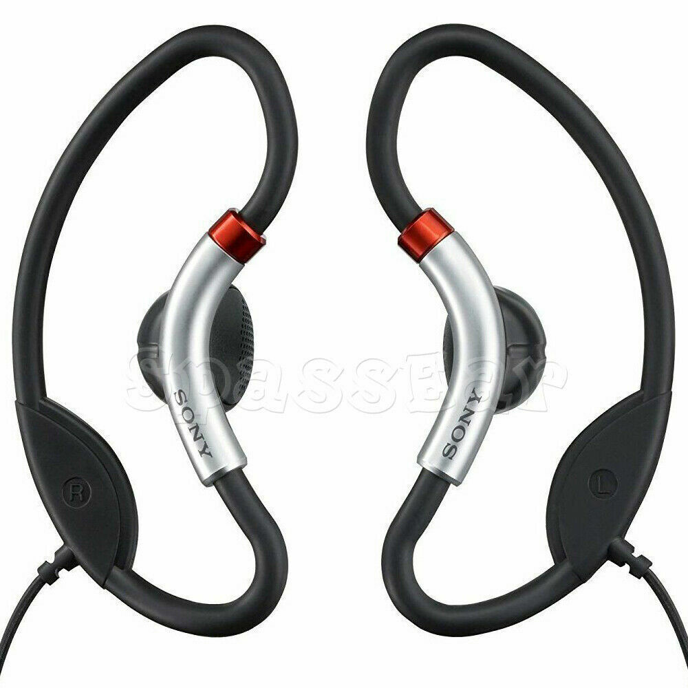 Genuine Sony MDR-AS20J Active Style Sport Headphones w/ Soft Loop Hangers Black