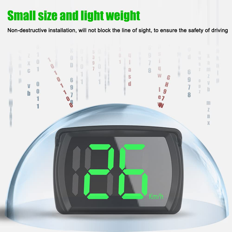 Car HUD Headup Display KM/H MPH GPS Digital Speedometer with LED Large Font Disp