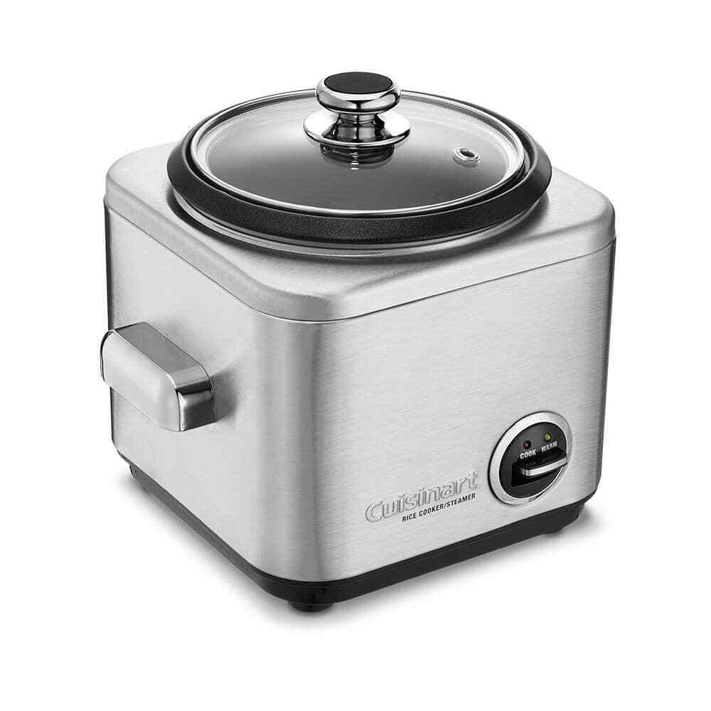 650W 8-Cup Brushed Stainless Steel Rice Cooker