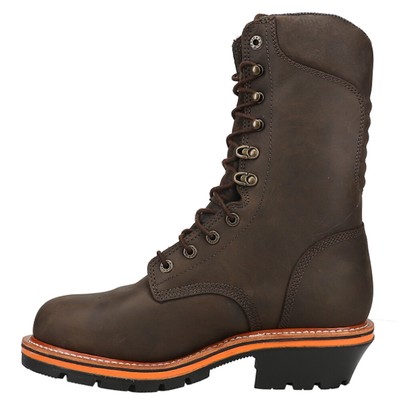 Pre-owned Chippewa Thunderstruck Logger 10 Inch Waterproof Soft Toe Work Mens Brown Work