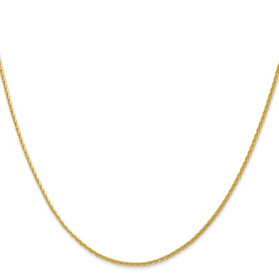 Pre-owned Skyjewelers Real 14kt Yellow Gold 1.3mm Diamond Cut Wheat Chain; 24 Inch; Lobster Clasp