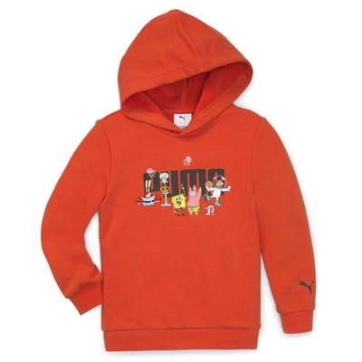 Пуловер с капюшоном Puma Sponge X Graphic для молодых девушек, оранжевая повседневная верхняя одежда 673673