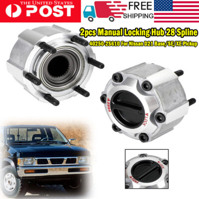 2X Manual Locking Hub 28 Spline 40250-2S610 For Nissan D21 Base/SE/XE Pickup T07