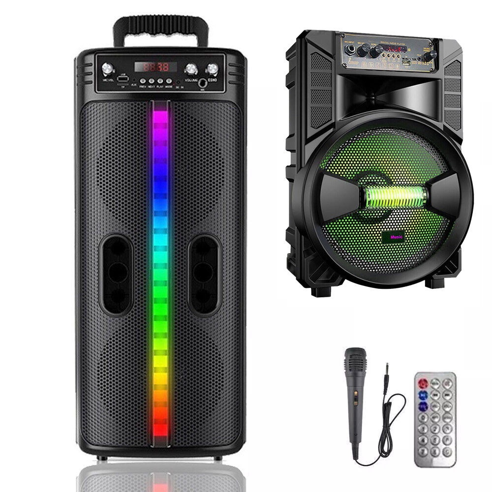Portable 6000W Bluetooth Speaker Sub Woofer Heavy Bass Sound System Party & Mic