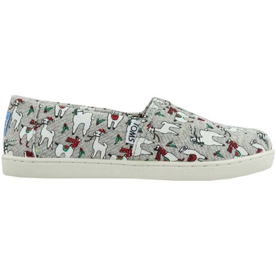 

TOMS Alpargata Серые повседневные слипоны для девочек на плоской подошве 10012935, Grey, TOMS Alpargata Slip On Youth