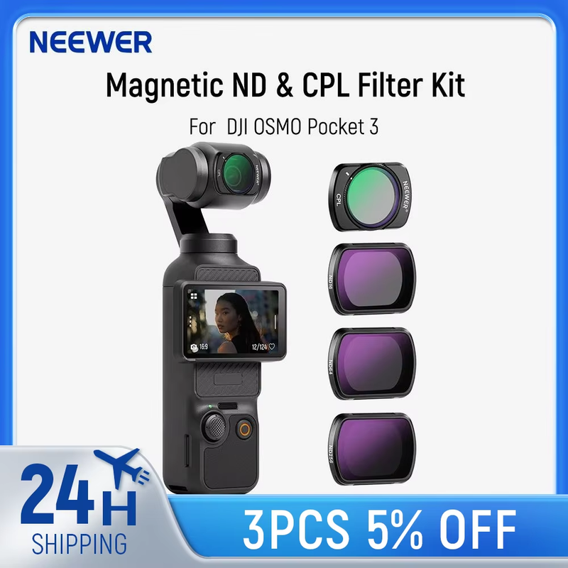 NEEWER Magnetic ND & CPL Filter Kit Compatible with OSMO Pocket 3 Multi Coated