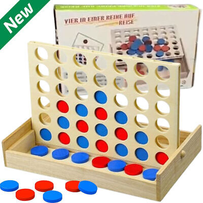 Wooden 4 in a Row Game, Kids Board Games for Kids 5 6 8 10 12 Year Old...