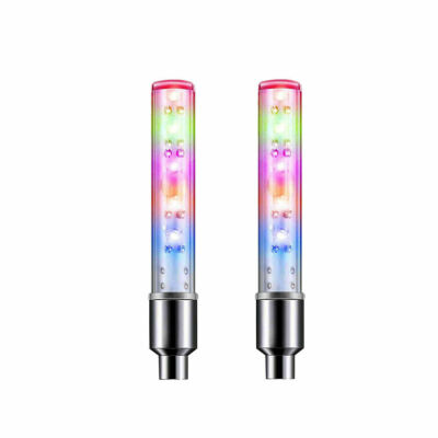 2/4 × LED Bike Wheel Light Bicycle Car Motorcycle Tire Valve Stem CAP Spoke Lamp