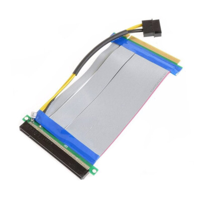 PCI-E PCI-Express x16 To x16 Riser Card Extension Adapter Cable w/ Molex Power