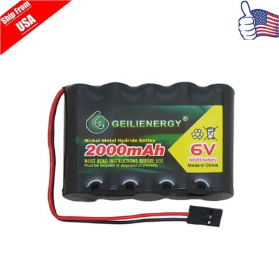 GeiLienergy Ni-MH Receiver RX Battery with Hitec Connectors 6V 2Ah 1-Pack New