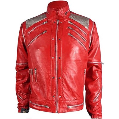 Michael Jackson Beat It Red Leather Jacket for Men and Women