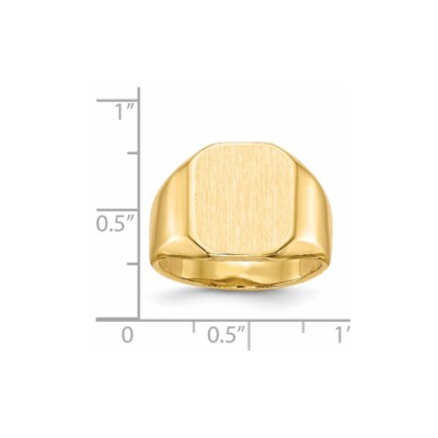 Pre-owned Superdealsforeverything Real 14kt Yellow Gold 15.5x13.0mm Open Back Mens Signet Ring S:10