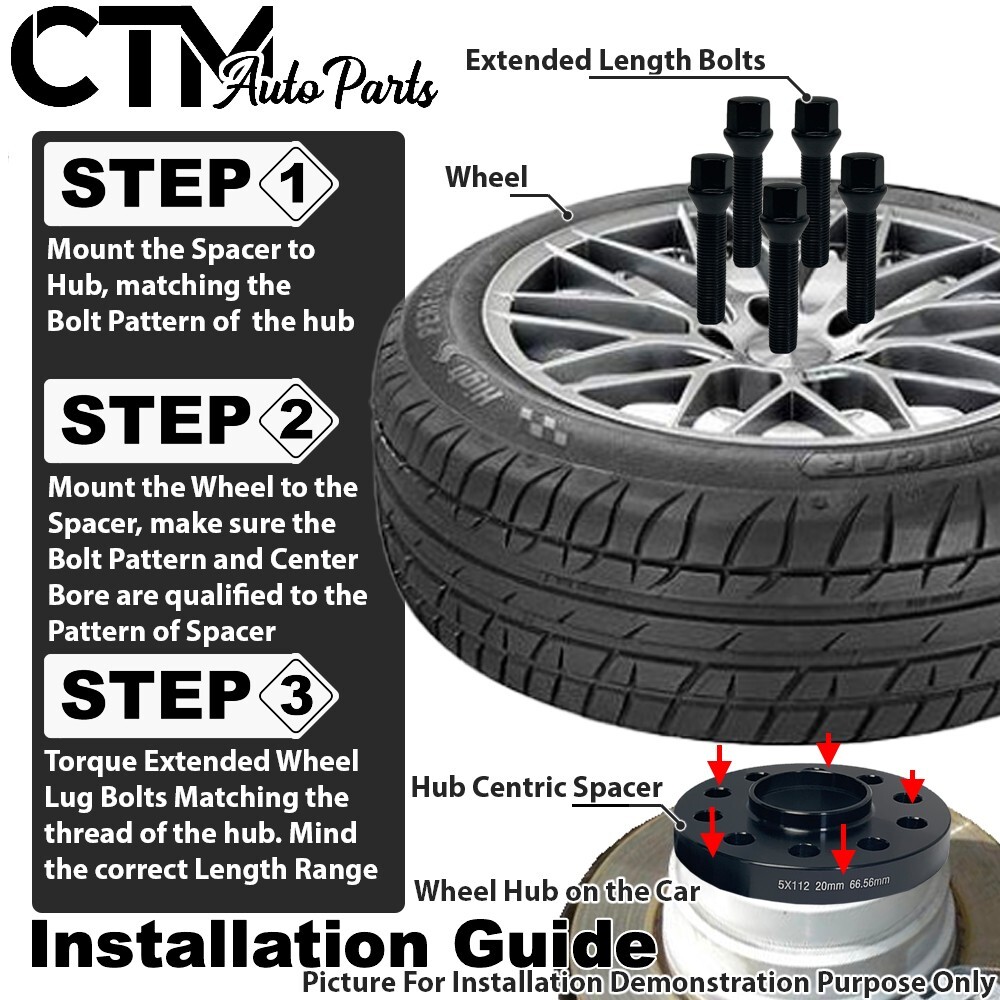 2x 15mm Thick 5x120 74.1 CB Hubcentric Wheel Spacer Black 14x1.25 Bolt BMW X5 X6