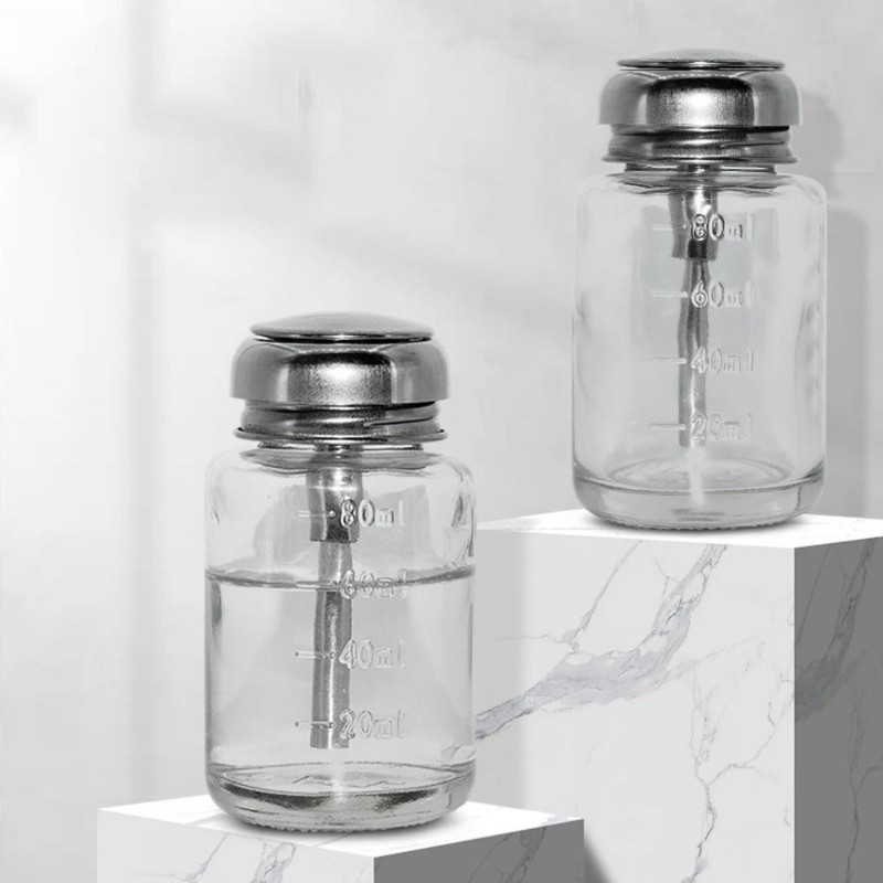 Makeup Dispenser Pump Bottle Clear Nail Glass Polish Remover Push Down Bottles